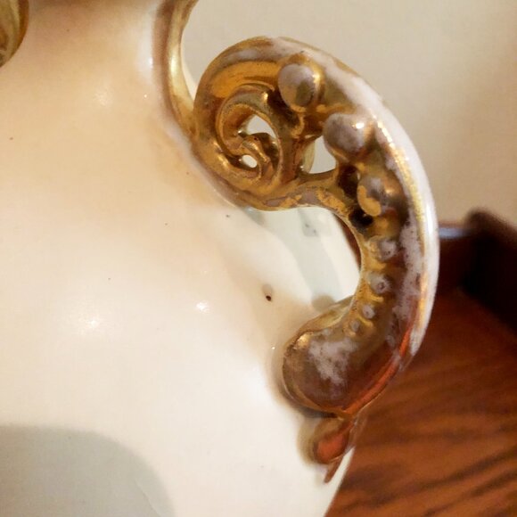Antique Turn Teplitz RSTK Hand Painted Porcelain Vase With Gold Handles - Picture 7 of 11